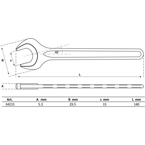Klucz płaski | DIN 894 | 15 mm - 2