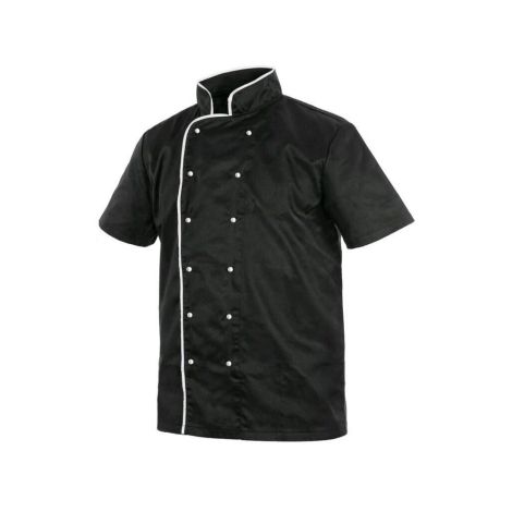 Bluza kucharska CHEF męska krótki rękaw - czarno-biały