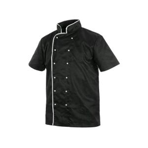 Bluza kucharska CHEF męska krótki rękaw - czarno-biały