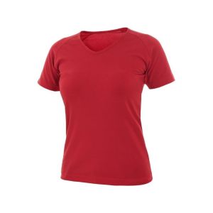 Koszulka ELLA damska V dekolt krótki rękaw - czerwony