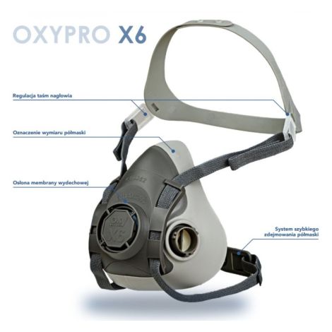 Półmaska OXYLINE OXYPRO X6 GUMA TPR (BAGNET) - 2