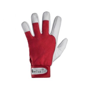 Rękawice CXS TECHNIK kombinowane - czerwono-biały