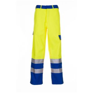 Spodnie do pasa MAJOR PROTECT ostrzegawcze -  żółty/chabrowy