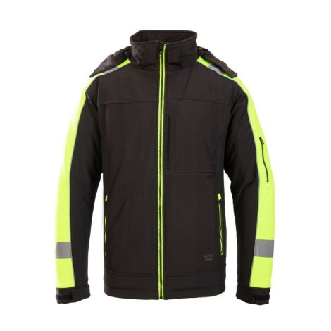 Kurtka softshell BENEFIT RIVAL ocieplana - czarny-żółty