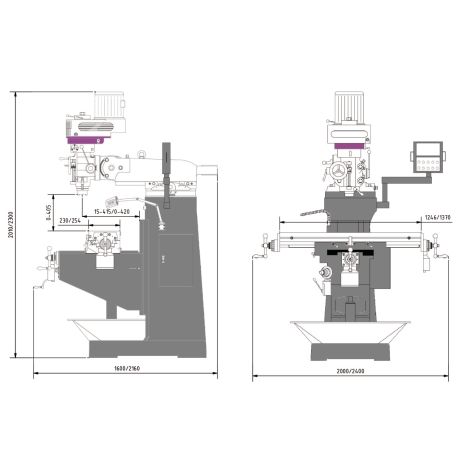 Profesjonalna wielofuncyjna wiertarko-frezarka z mechanicznie bezstopniowo regulowanym napędem OPTImill MF 4-B Optimum kod: 3348340 - 6