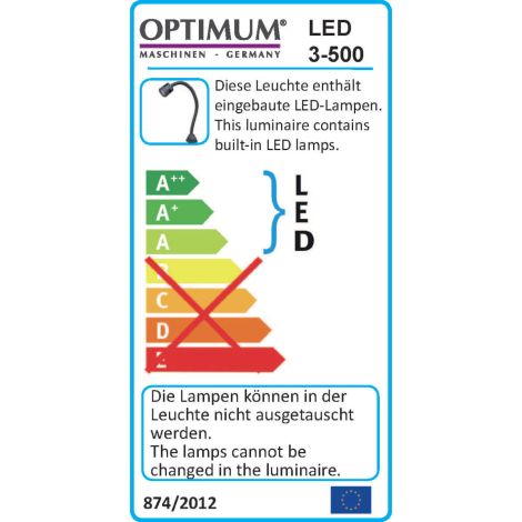 Lampa - oświetlenie maszynowe LED 3-500 - Optimum, kod: 3351010 - 2