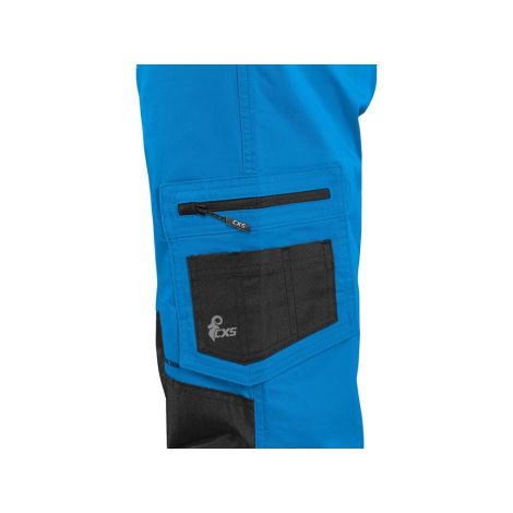 Męskie spodnie robocze z trwałego elastycznego materiału CXS Solis Flex Canis  wariant skrócony rozmiar 170-176 cm kolor niebiesko-czarne - 6