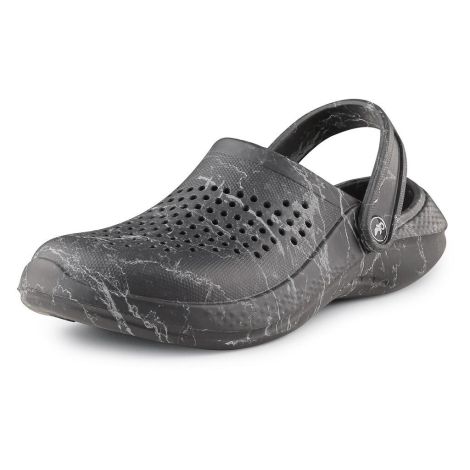 Lekkie komfortowe klapki z materiału Eva z perforowaną częścią górną unisex CXS Trend Canis kolor czarny marmur