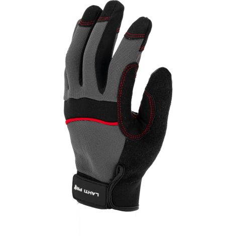 Rękawice warsztatowe wzmocnione elementami PVC czarno-szare 1 para Lahti Pro L2809 - 4