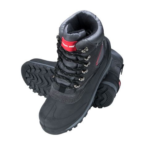Śniegowce buty zimowe wysokie z futerkiem szaro-czerwone OXFORD Lahti Pro L30801
