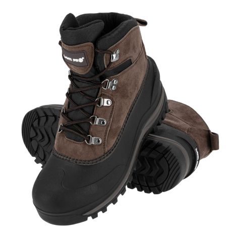Śniegowce buty zimowe ze skóry syntetycznej brązowe Lahti Pro L30804