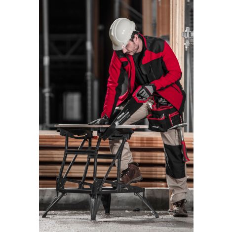 Bluza polarowa robocza ze wzmocnieniami czerwono-czarna ring-spun L40115 - 3