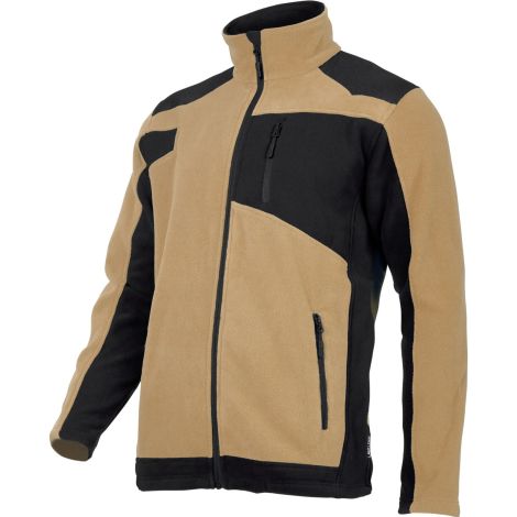 Bluza polarowa robocza ze wzmocnieniami beżowo-czarna ring-spun L40119