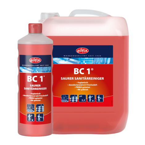 BC-1 Sanitärreiniger SAUER (kwaśny) Płyn do mycia urządzeń sanitarnych - 1l Eilfix kod: 218/1