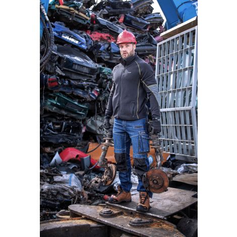 Spodnie jeansowe robocze z dodatkiem stretchu i wzmocnieniami slim fit Lahti Pro L40510 - 8