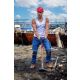 Spodnie jeansowe robocze z dodatkiem stretchu i wzmocnieniami slim fit Lahti Pro L40510 - 4