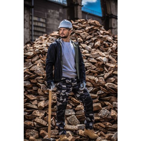 Bojówki spodnie robocze z gumką w pasie moro slim fit Lahti Pro L40514 - 2