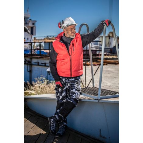 Bojówki spodnie robocze z gumką w pasie moro slim fit Lahti Pro L40514 - 4
