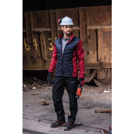 Bojówki spodnie robocze z gumką w pasie czarne slim fit Lahti Pro L40515 - 5