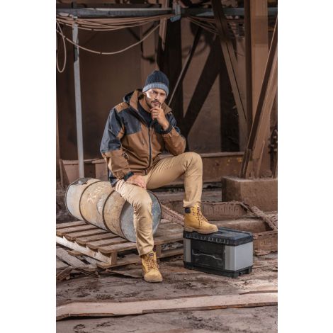 Spodnie bojówki robocze ze wzmocnieniami beżowe slim fit Lahti Pro L40521 - 6