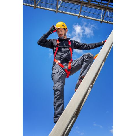 Bojówki spodnie robocze z gumką w pasie szare slim fit Lahti Pro L40533 - 3