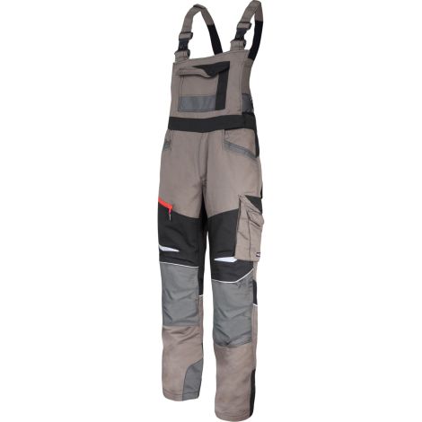 Ogrodniczki robocze z odblaskami i wzmocnieniami khaki slim fit Stretch Line Lahti Pro L40609