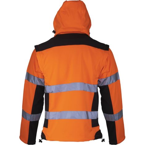 Kurtka robocza ostrzegawcza wodoodporna softshell z odpinanymi rękawami pomarańczowa Lahti Pro L40922 - 4