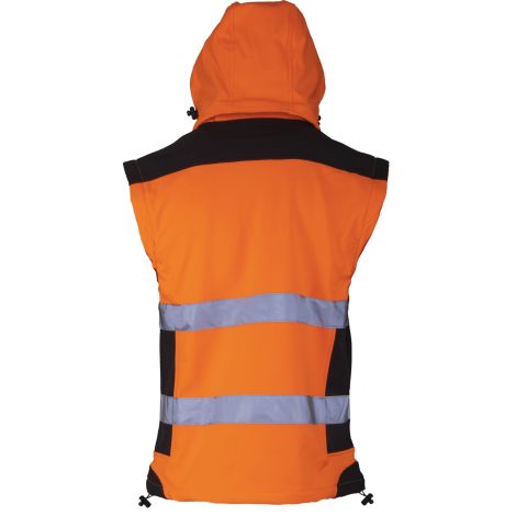 Kurtka robocza ostrzegawcza wodoodporna softshell z odpinanymi rękawami pomarańczowa Lahti Pro L40922 - 5