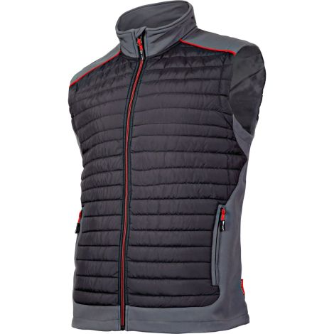 Bezrękawnik ocieplany wodoodporny softshell czarno-szaro-czerwony Lahti Pro L41307