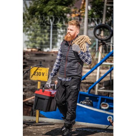 Bezrękawnik ocieplany wodoodporny softshell czarno-czerwony Lahti Pro L41310 - 3