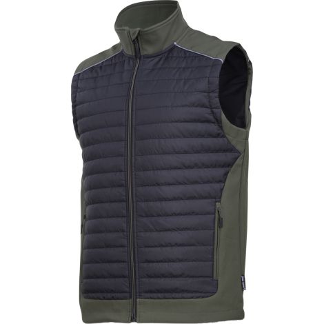 Bezrękawnik ocieplany wodoodporny softshell czarno-zielony Lahti Pro L41318