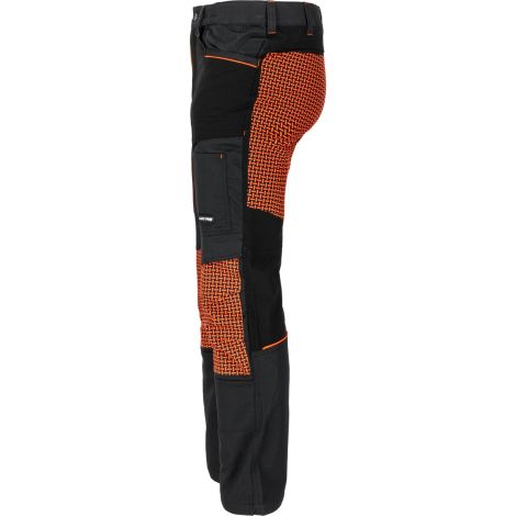 Spodnie dekarskie odporne na rozdarcia i przetarcia z dodatkiem stretchu 4-way elastic czarno-pomarańczowe Lahti Pro L40549 - 4