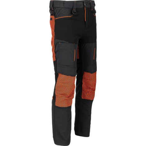 Spodnie dekarskie odporne na rozdarcia i przetarcia z dodatkiem stretchu 4-way elastic czarno-pomarańczowe Lahti Pro L40549 - 8