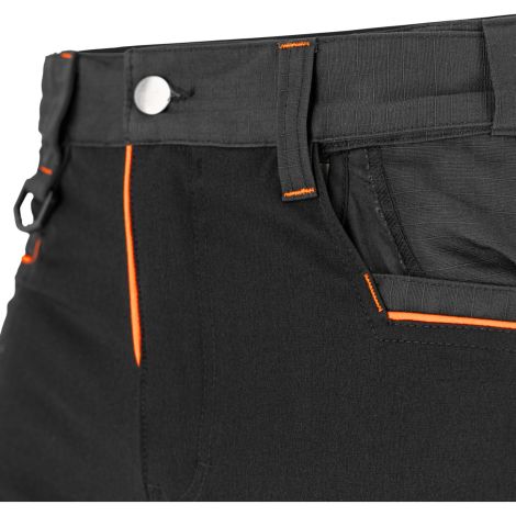 Spodnie dekarskie odporne na rozdarcia i przetarcia z dodatkiem stretchu 4-way elastic czarno-pomarańczowe Lahti Pro L40549 - 11